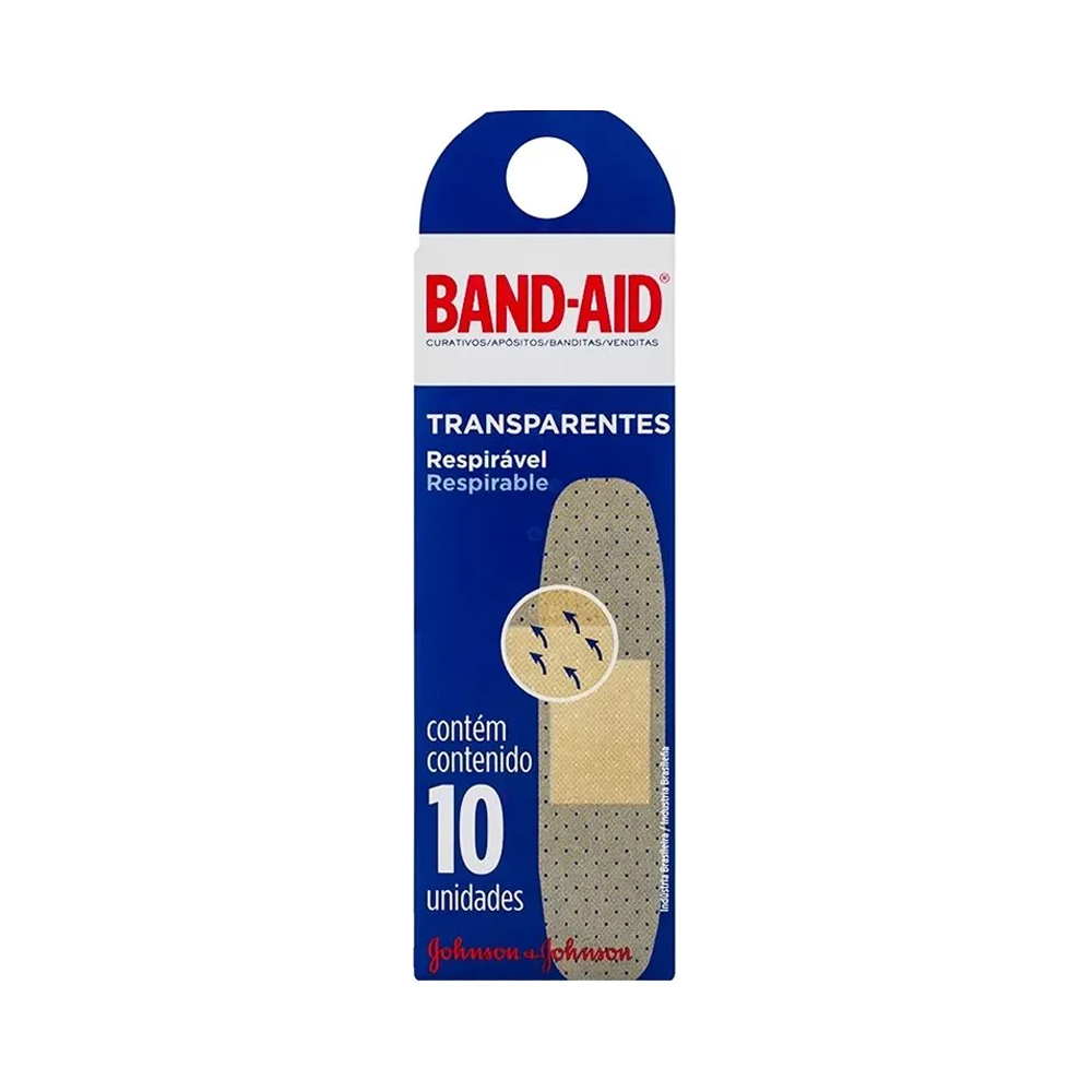 Curativos Band-Aid Transparente com 10 Unidades