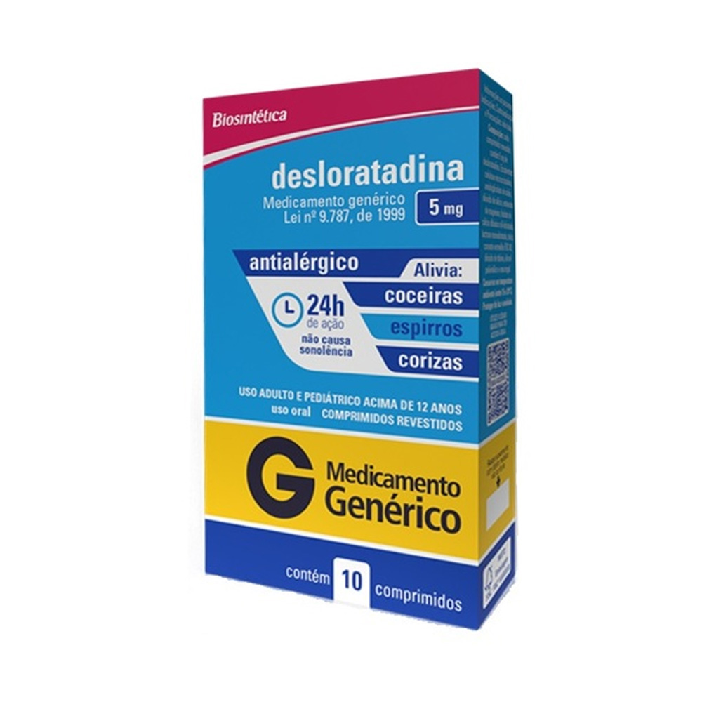 Desloratadina 5mg com 10 Comprimidos Genérico Biosintética