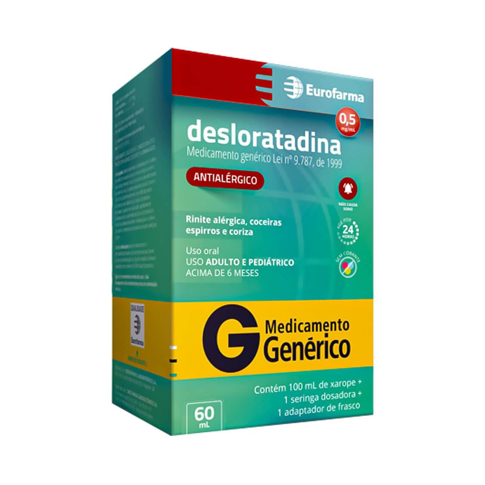 Desloratadina Xarope 60ml Genérico Eurofarma
