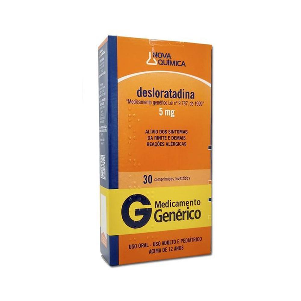 Desloratadina 5mg com 30 Comprimidos Genérico Nova Química