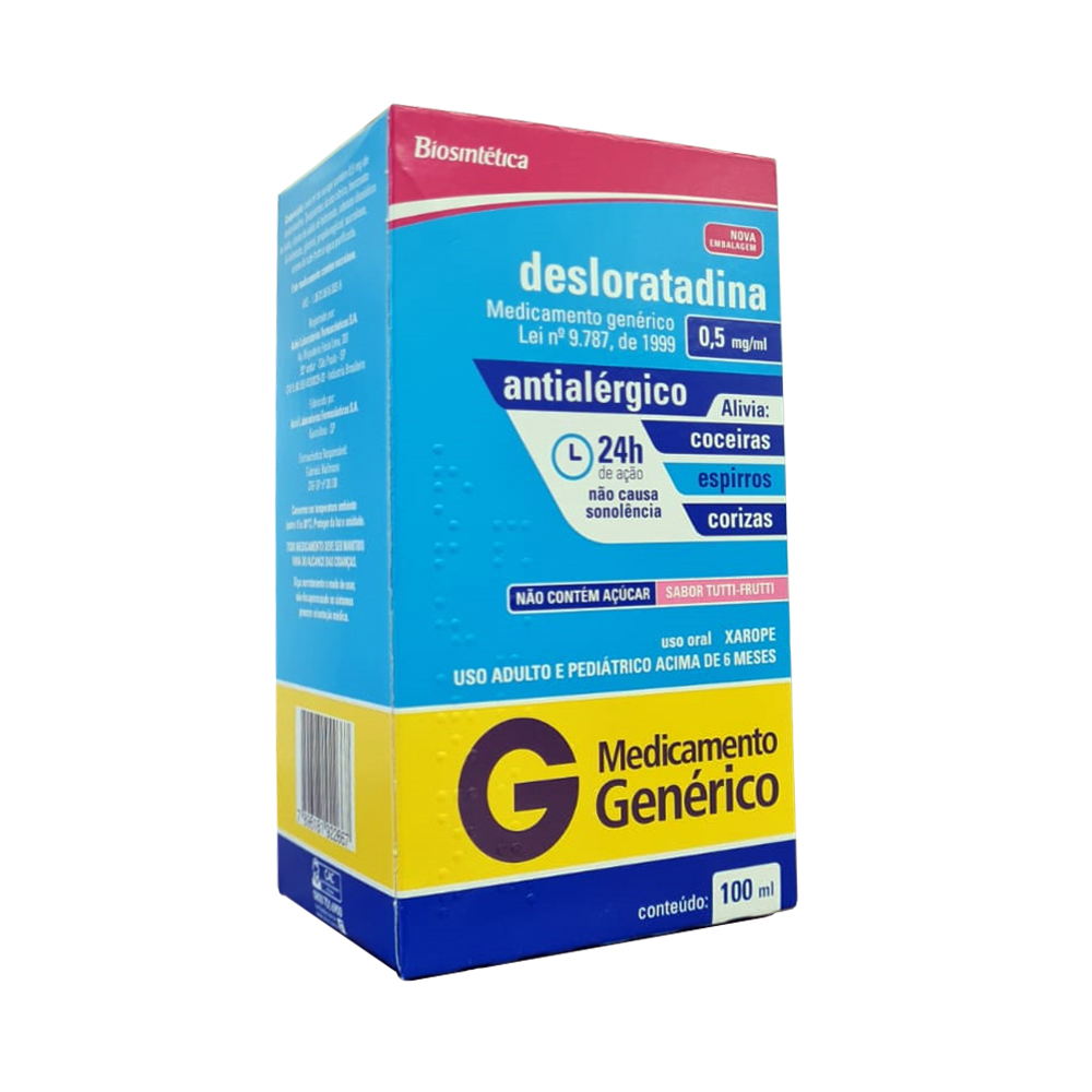 Desloratadina Xarope 100ml Genérico Biosintética