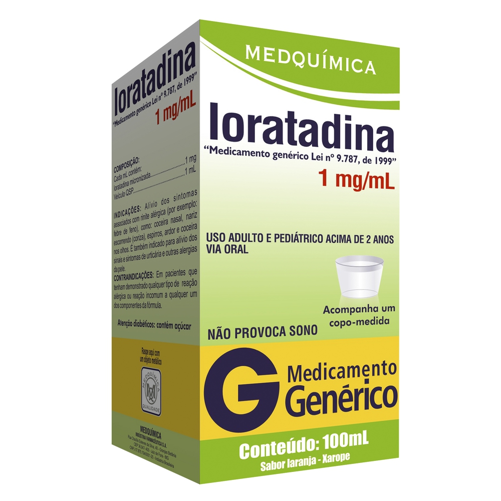 Loratadina Xarope 100ml Genérico Medquímica