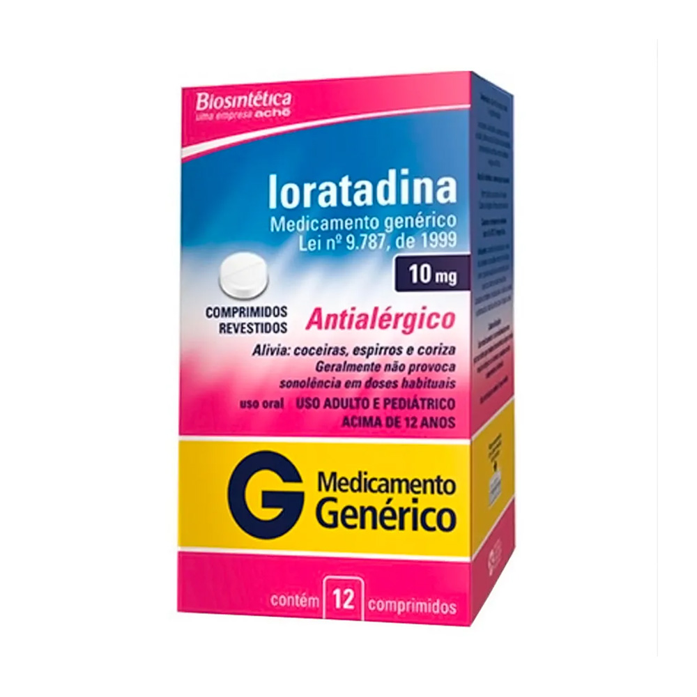 Loratadina 10mg com 12 Comprimidos Genérico Biosintética
