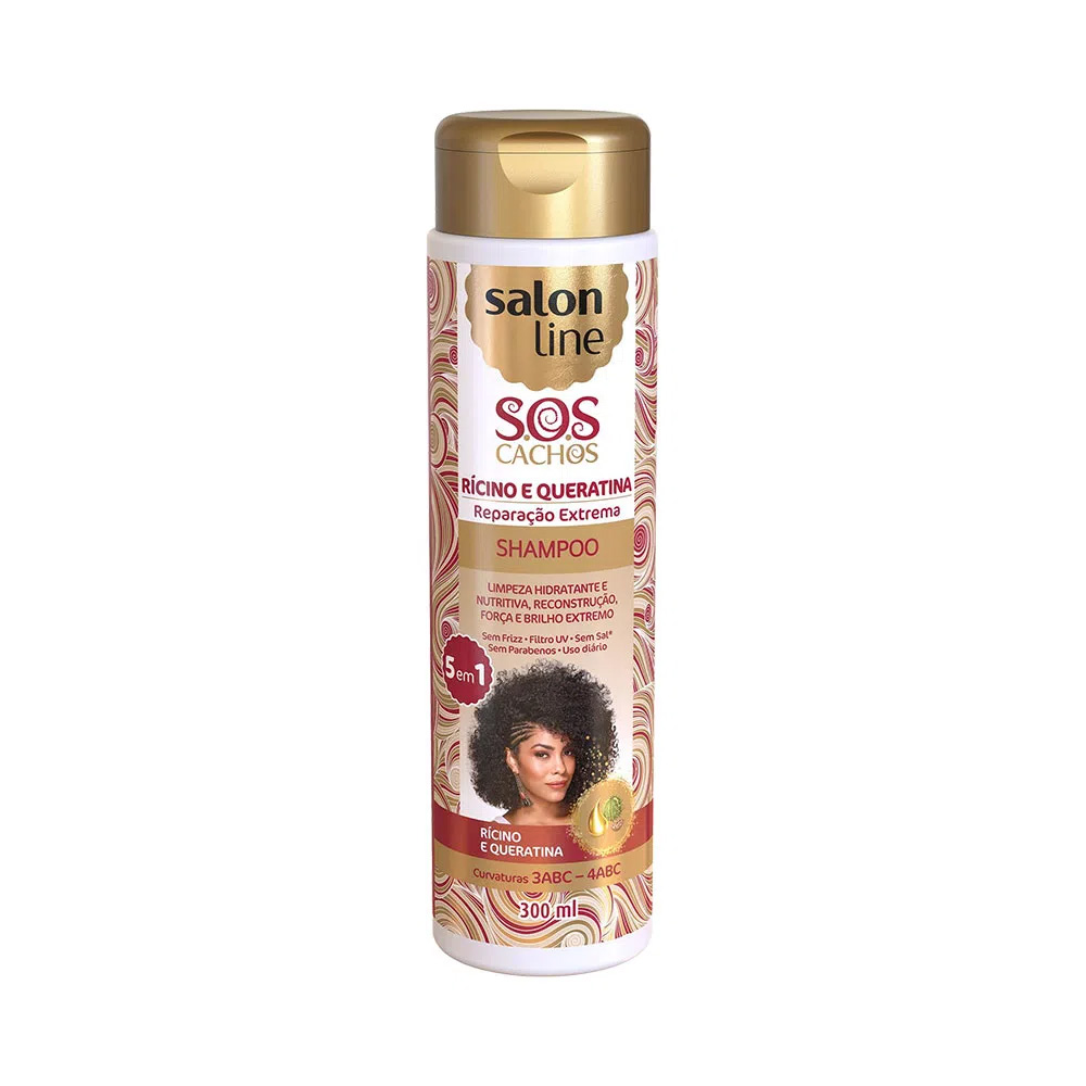 Shampoo Salon Line SOS Cachos Rícino e Queratina 300ml